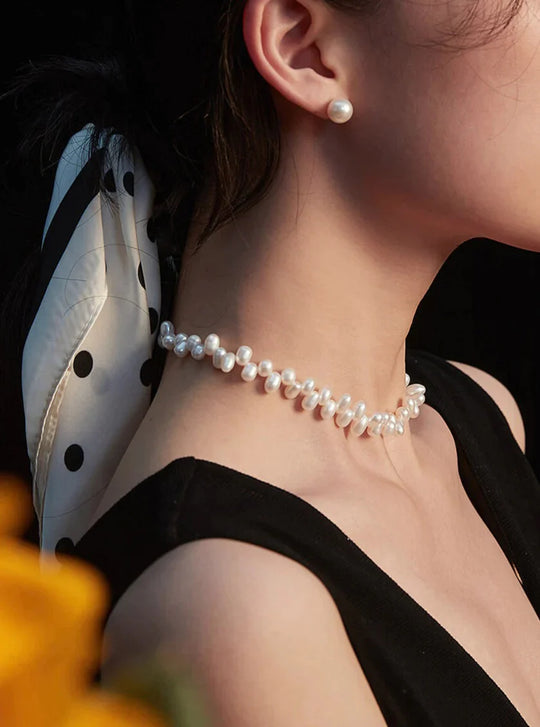 Dainty Pearl Beaded Choker Necklace