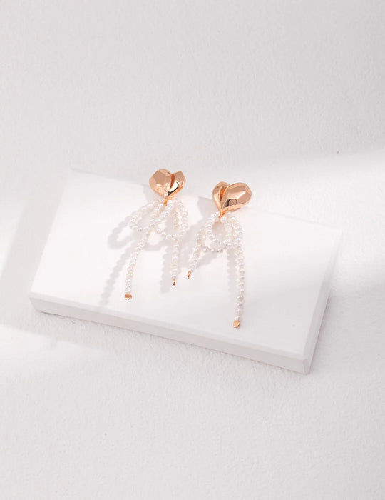 Heart Shell Dangle Earrings
