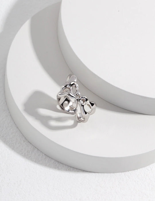 Minimalist Irregular Teardrop Pendant Ring