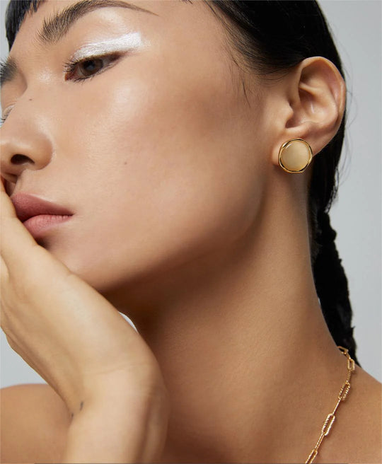 Cat'S Eye Stone Earrings