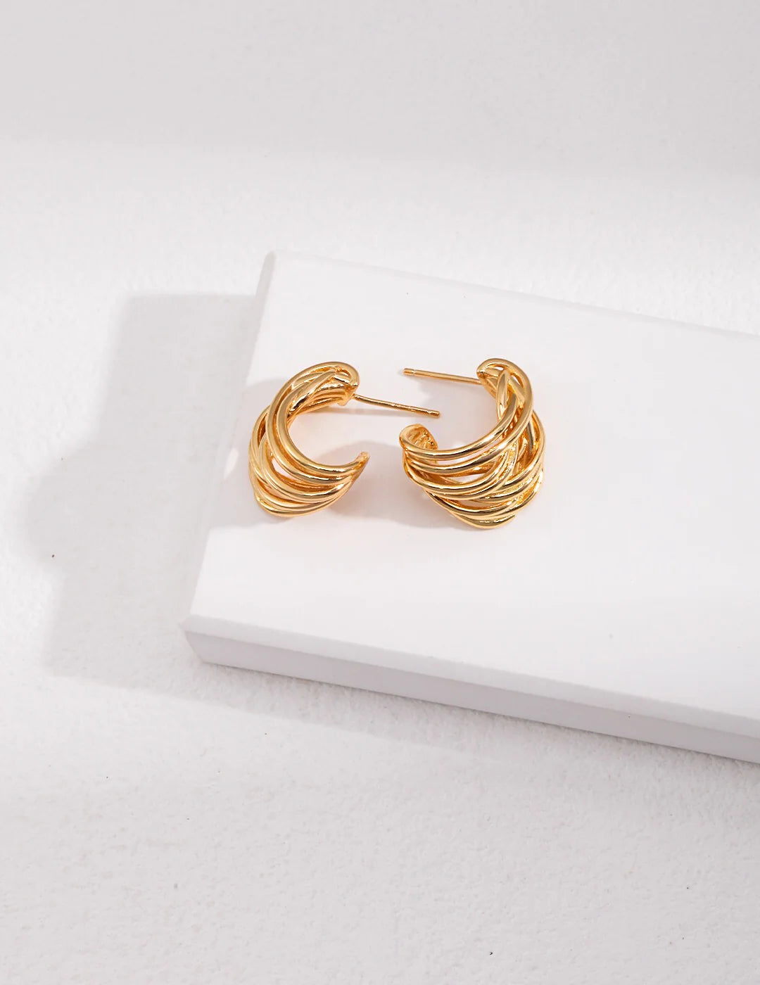 Modern Wave Hoop Earrings