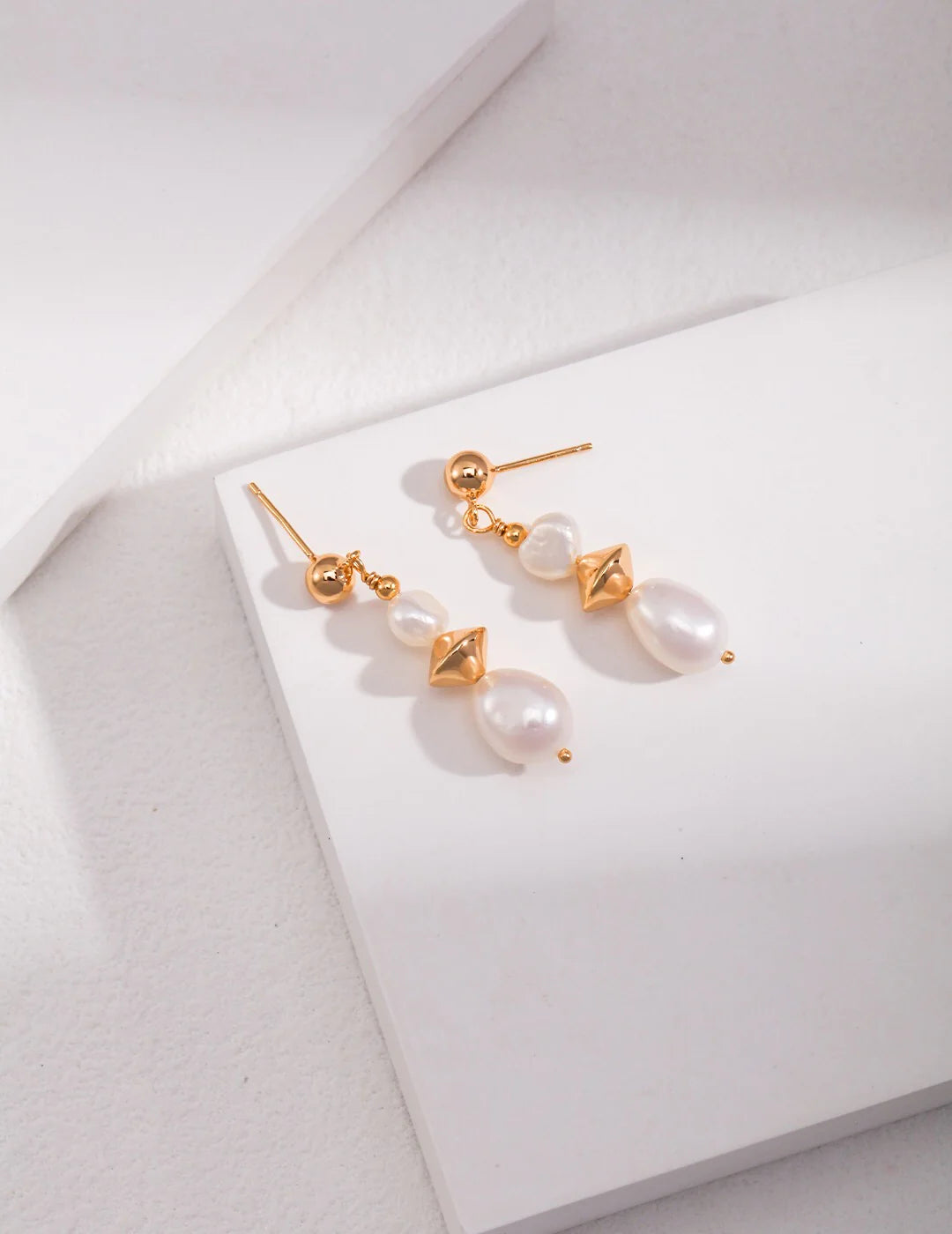 Natural Potatoe Baroque Pearl Earrings