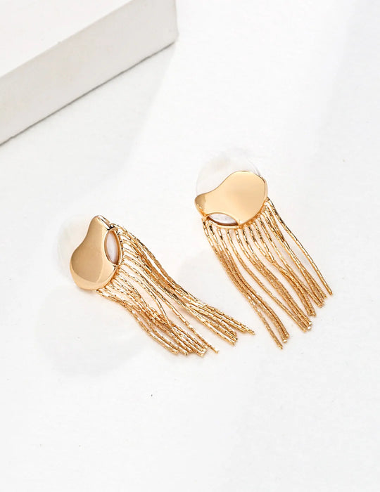 Round Simple Mother of Pearl Earrings