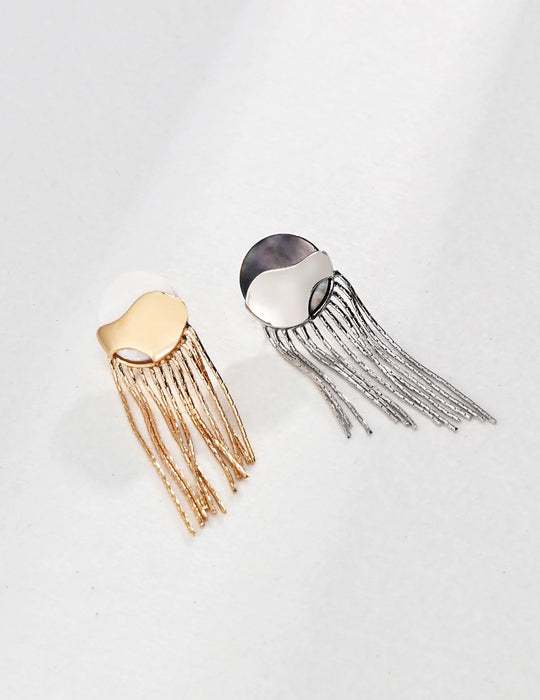Round Simple Mother of Pearl Earrings