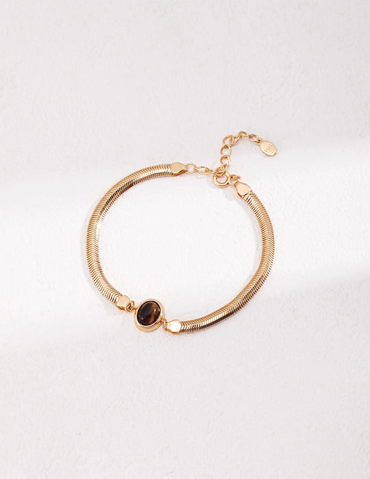 Natural Lapis Lazuli/Tiger Eye Bracelet