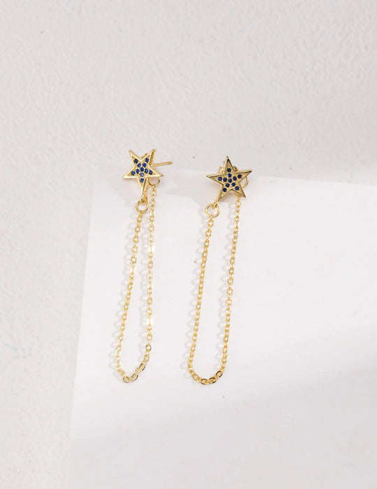 Star Dangle Threader Earrings