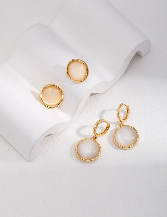 Cat'S Eye Stone Earrings