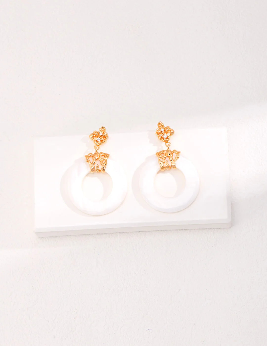 Hollow round Shell Drop Earrings