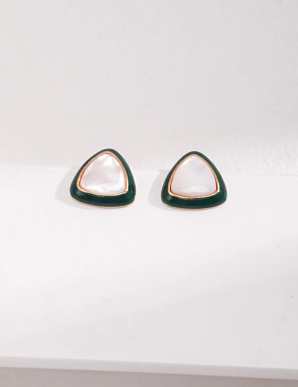 Green Drip Glaze Shell Stud