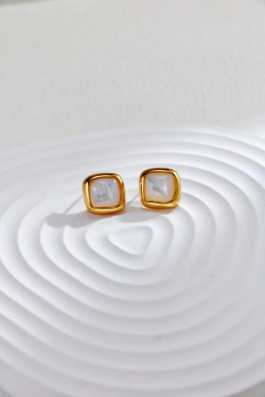 Minimalist Mother-Of-Pearl Stud Earrings