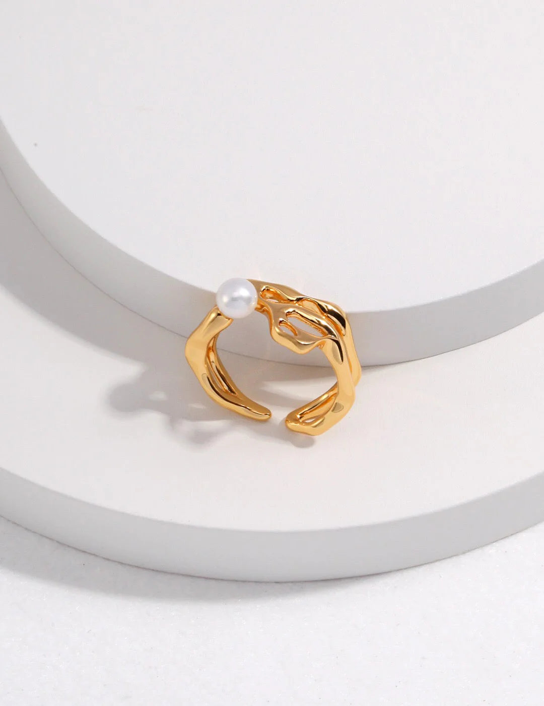 Hollow Irregular Open Ring