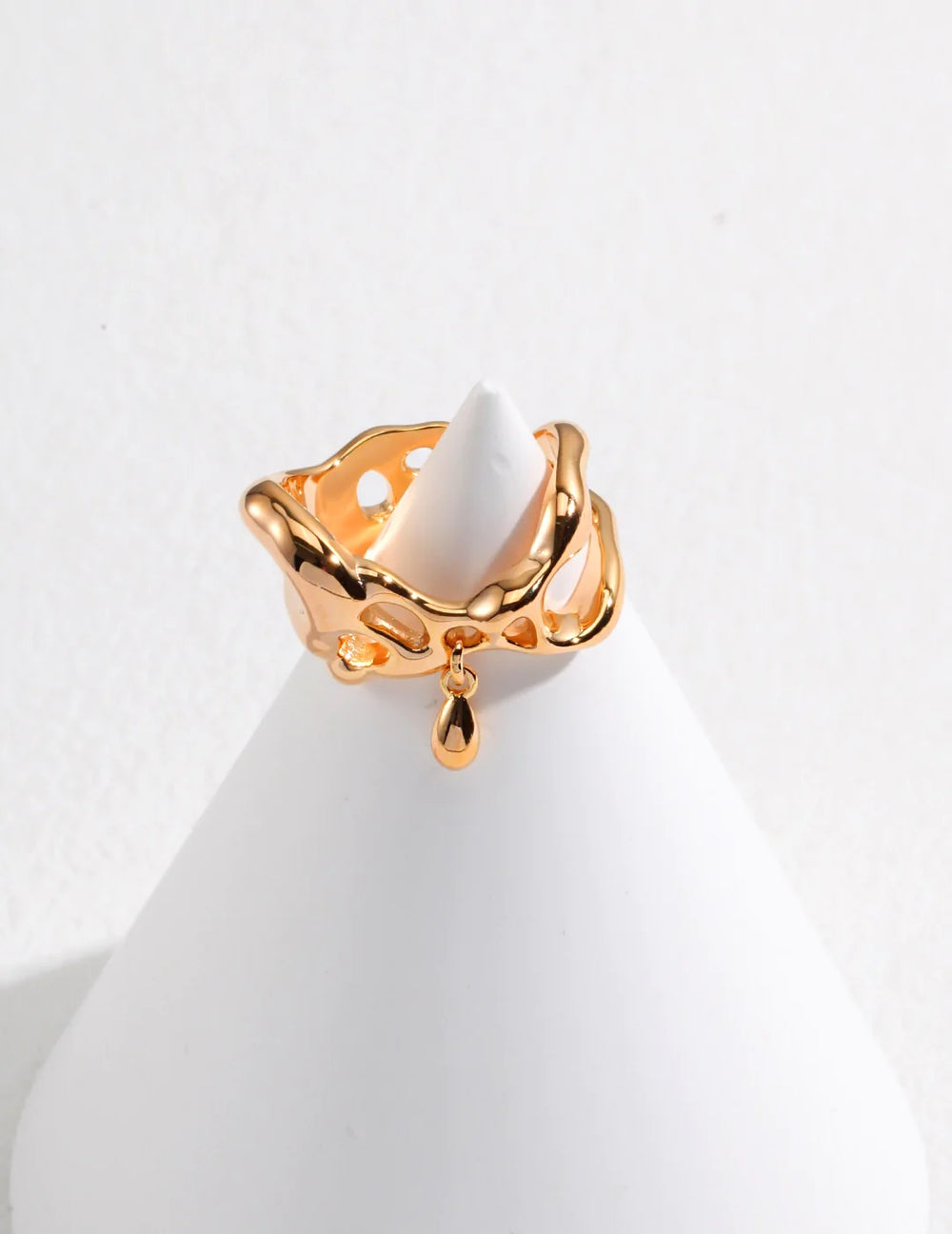 Minimalist Irregular Teardrop Pendant Ring