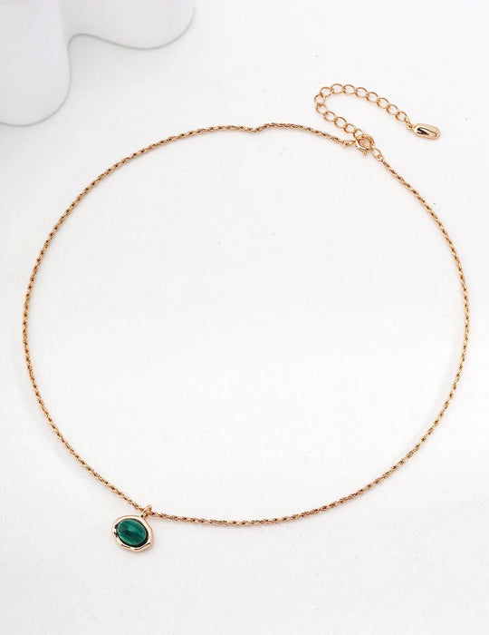 Natural Tiger'S Eye / Malachite Stone Necklace
