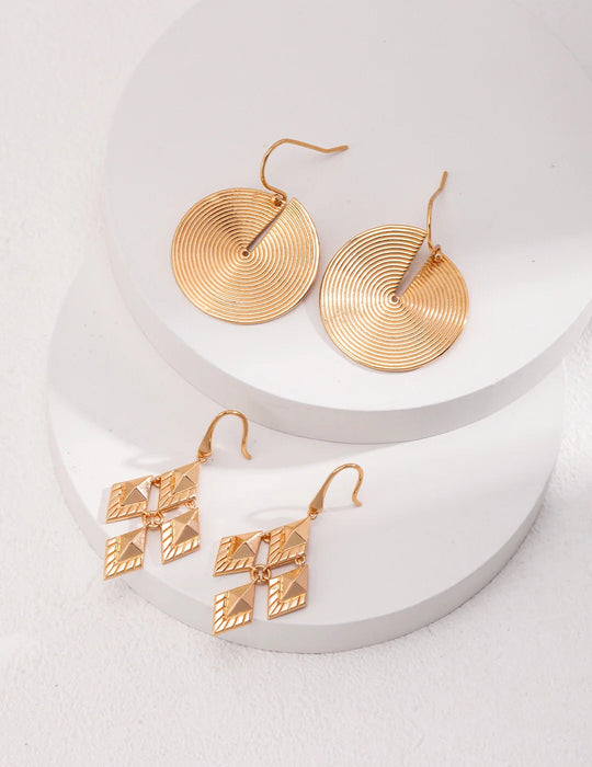 Rhombus Design Drop Earrings