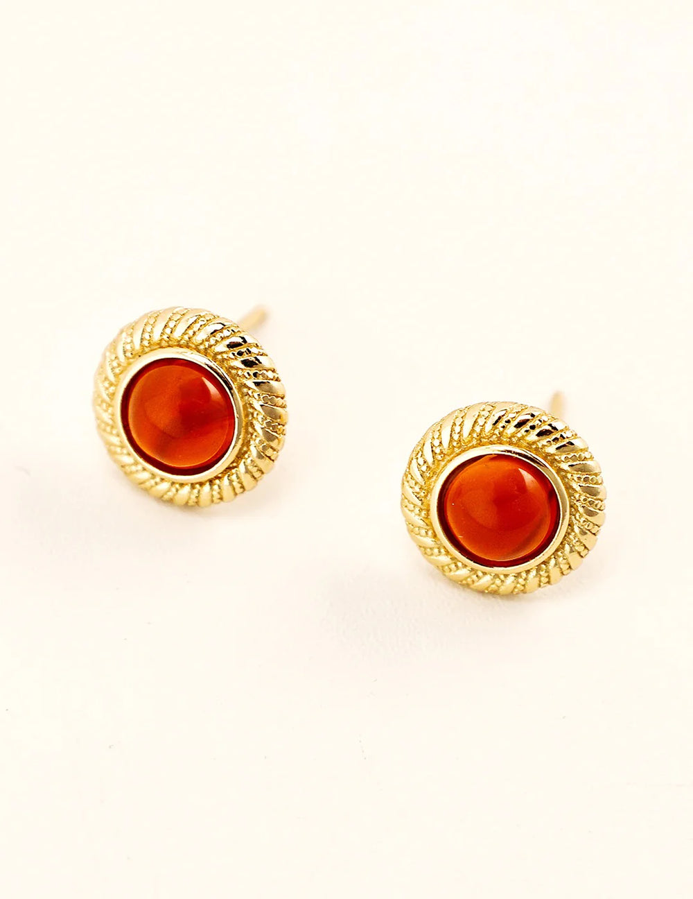 Vintage Style Red Agate Stud