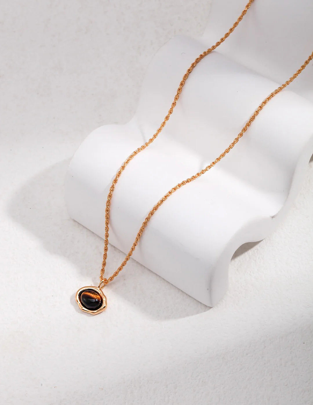 Natural Tiger'S Eye / Malachite Stone Necklace