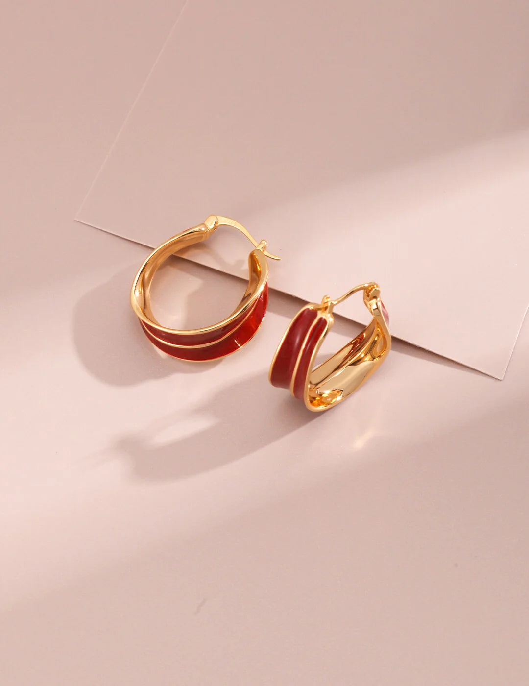 Dripping Glaze Red Earrings