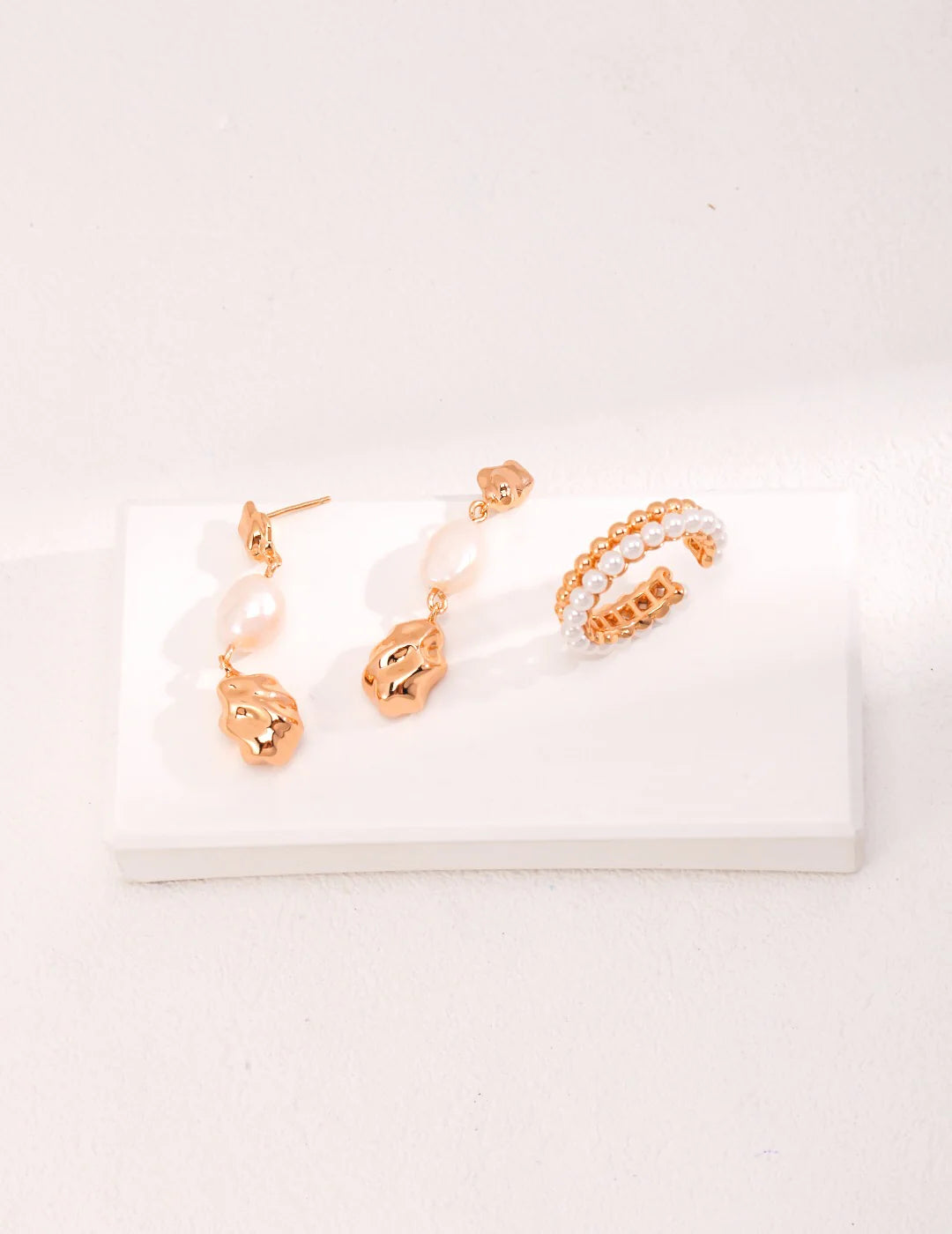 Dainty Pearl Beaded Stacking Band Ring