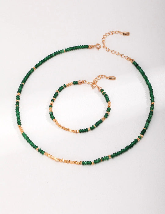 Emerald Sterling Silver Broken Bracelet